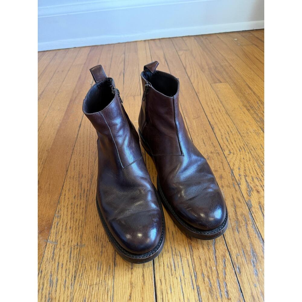 Wolverine 1000 Mile Boots Mens Size 10 Brown Leather Ankle Zip Booties Dress